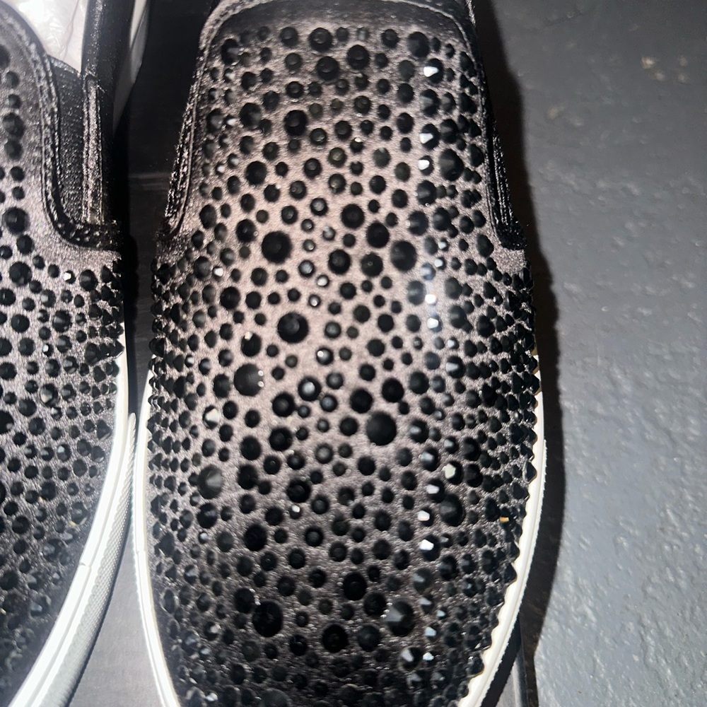 INC International Concepts Black Studded Slip-On Sneakers NWT size 9 - Picture 2 of 4